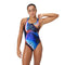 Womens Sublimation Printed Leaderback One Piece Lava Blur