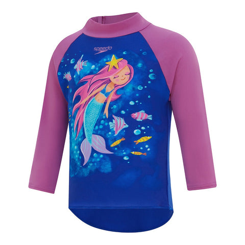 Toddler Girls Long Sleeve Rash Top Cobalt Kiki Pink