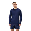 Mens Long Sleeve Graphic Swim Shirt Navy