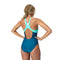 Womens Zip Colorblock One Piece Dark Teal