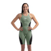 Womens Fastskin LZR Pure Intent 2.0 Openback Kneeskin Green Black