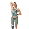 Womens Fastskin LZR Pure Valor 2.0 Closedback Kneeskin Green Orange